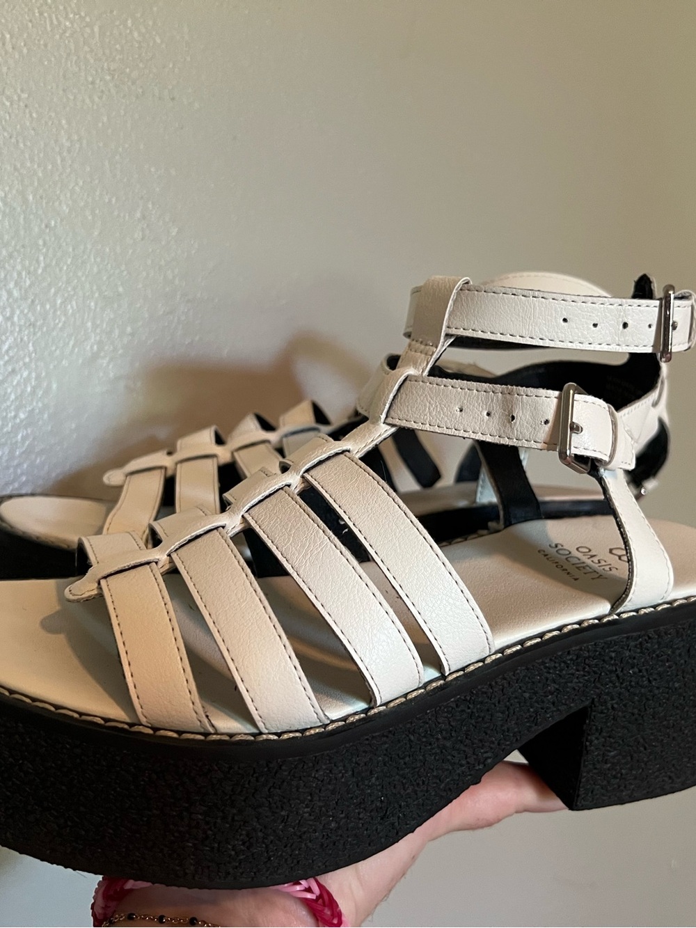 Women’s White Strappy Platform Sandals